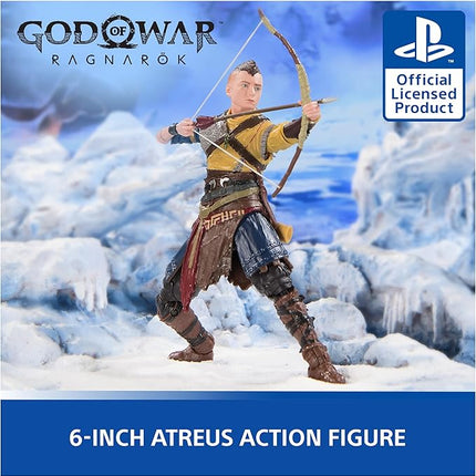 PlayStation God of War Ragnarok, 6” Atreus Action Figure with 4 Accessories, The Shapes Collection, for PS5 Fans & Collectors Ages 17+