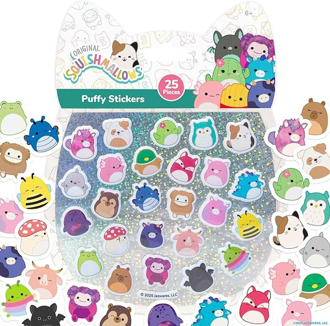 Original Squishmallows Squishy Stickers, Sticker Book of Your Favorite 'Mallows, Cute Stickers for Kids, Fun School Supplies, Classroom Prizes and Incentives, Cool Stuff for Gift Baskets