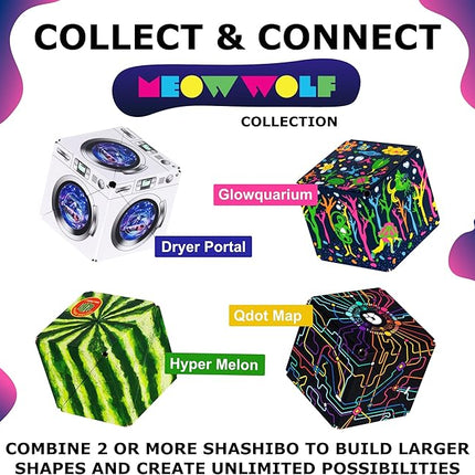 SHASHIBO Shape Shifting Box - Award-Winning Fidget Toy w/ 36 Rare Earth Magnets - Fidget Cube Transforms Into Over 70 Shapes, Sensory Toy Gift for Kids, Teens, and Adults (QDOT Map)