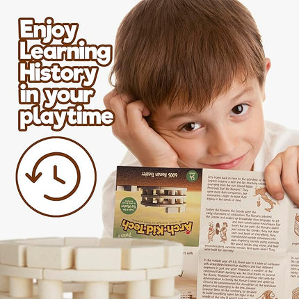 Taksa Toys Arch-Kid-Tech Roman Theater STEM Building Blocks Kit - 54-Piece Premium Educational Set for Kids Ages 7-10+ Years - Indoor Architectural Construction Games - Montessori Learning Toys