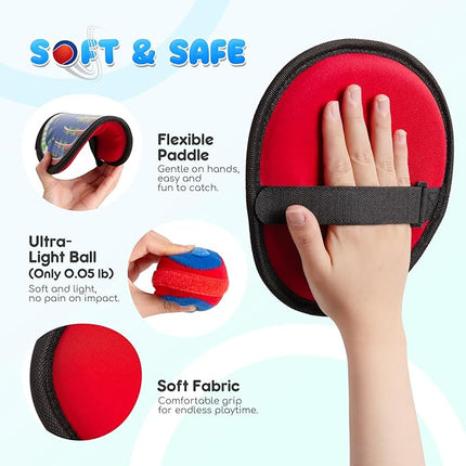 Playzap Toss and Catch Ball Set - Ultra Soft & Safe Toddler Baseball Gloves Designed for Pain-Free - Kids Games Toys Indoor Outdoor - Great for Yard Beach Pool - Gift for Boys Girls 2-4 5-7 8-10 Years