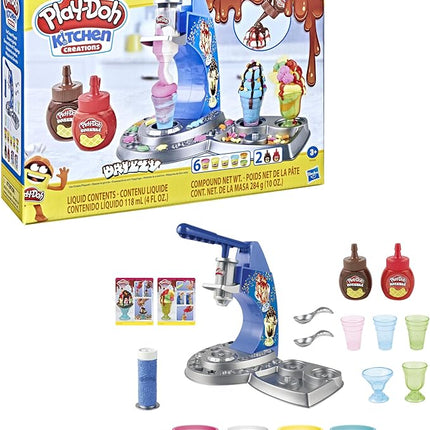 Play-Doh Kitchen Creations Drizzy Ice Cream Playset Featuring Drizzle Compound & 6 Non-Toxic Colors