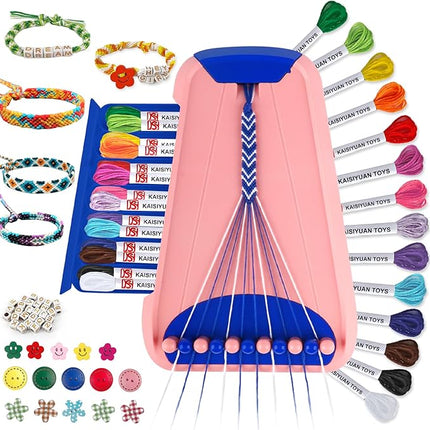 Arts and Crafts for Kids Ages 8-12,Friendship Bracelet Making Kit for Girl,Kids Jewelry Making Kit with 28 Pre-Cut Threads,Christmas Birthday Gifts for Ages 6 7 8 9 10 11 12 Year Old Dark Blue