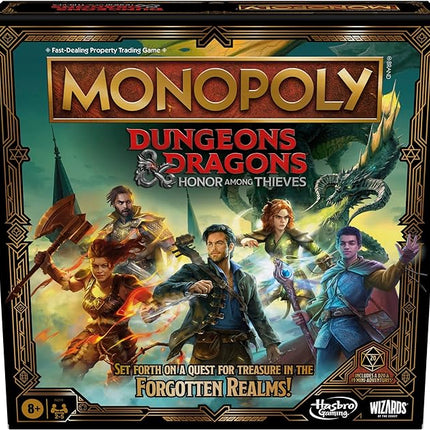 Hasbro Gaming Monopoly Dungeons & Dragons: Honor Among Thieves Game, Inspired by The D&D Movie, Monopoly D&D Board Game for 2-5 Players, Ages 8 and Up