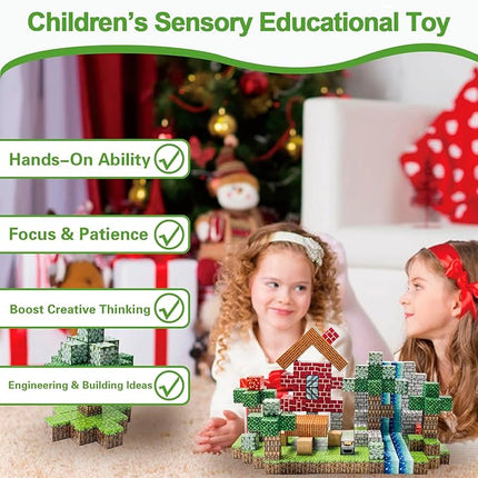 Magnetic Blocks - 120PCS Build Mine Magnet World Set w/Fidget Cubes, Educational Magnetic Tiles Building Toys for Boys & Girls, STEM Montessori Sensory Toys for Toddlers Kids Age 3+