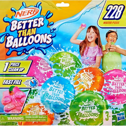 NERF Better Than Balloons Water Toys, 228 Pods, Easy 1 Piece Clean Up, Lots of Ways to Play, Backyard Water Fun, Gifts for Kids, Ages 3+