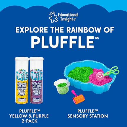 Educational Insights Pluffle 2-Pack Red & Blue - Sensory Bin Foam Set, No Mess Alternative to Sand Toys & Slime for Toddlers at Home or in the Classroom, Fun Sensory Table Filler, Kids Ages 3+