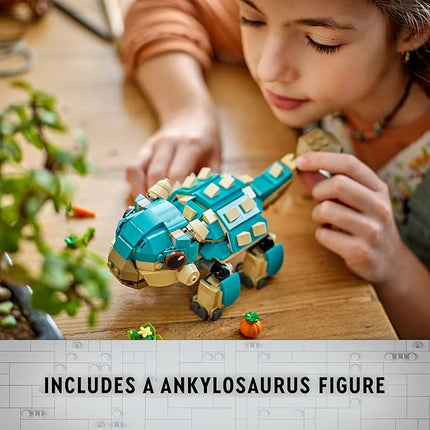 LEGO Jurassic World Baby Bumpy: Ankylosaurus Dinosaur Toy for Camp Cretaceous Fans and Kids Aged 7 Plus, Fun Build-a-Dinosaur Jurassic Park Toy for Boys and Girls, Animal Toy Playset, 76962