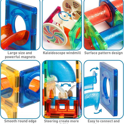 MAGBLOCK Magnetic Tiles 176Pcs Marble Run Children's Educational Toys for Developing Mathmatics and Physics Skills and for Developing Creativity and Imagination Toys for Kids Age 8 9 10+ Years Old