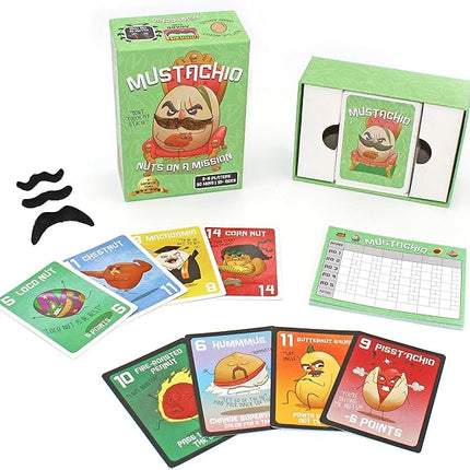 Mustachio- Mustaches Now Included, a Strategy Game of Trickery and Scheming Nuts, Funny Board Games for Teens and Family Night, Card Game for 2-6 Players