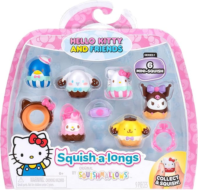 Squish-a-longs Hello Kitty and Friends Ice Cream Mini-Squish + Accessory 6-Pack