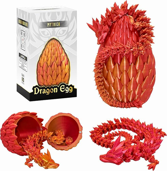 3D Printed Dragon Egg Fidget Toy for ADHD, Autism, Anxiety & Stress Relief (Red)