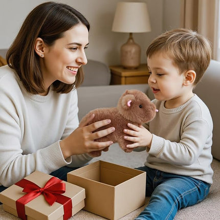 OUOZZZ Highland Cow Stuffed Animal - 9.4" Plush Toy Mini Baby Scottish Cow- Soft & Realistic, Travel-Friendly & Portable Gift for Girls, Boys, Toddlers & Kids