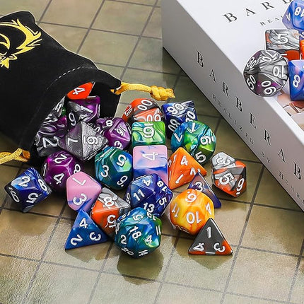 CiaraQ Polyhedral Dice Set - DND Role Playing Dice for Dungeons and Dragons RPG Table Games, Multi-Color, 42pcs