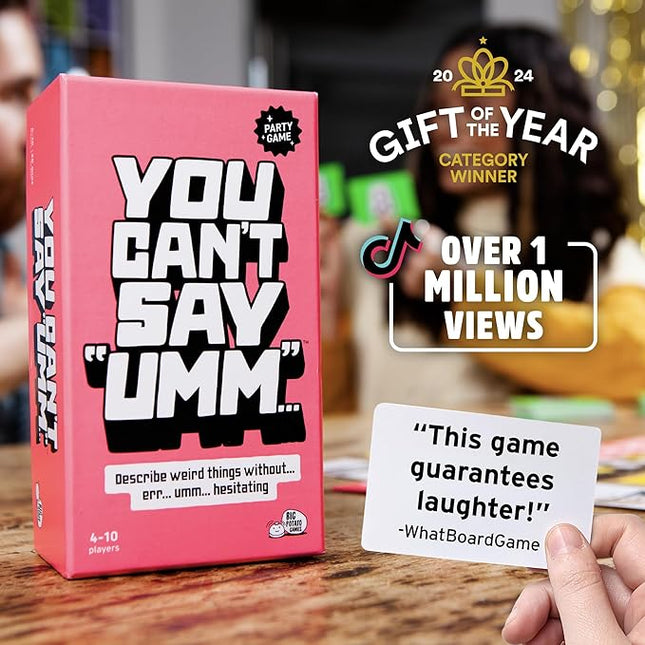 You Can't Say UMM: A Party Game for Family and Adults, Fast-Paced Family Word Game, Must Have for Game Night, Bonus Content Included