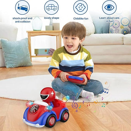 NQD Remote Control Car for Toddlers, RC Cars with Music and Lights, ABS Material RC Cartoon Race Car Toys for Kids Birthday Gifts for Boys Age 3-7