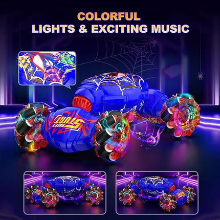 Remote Control Car, Gesture Sensing RC Stunt Car, 4WD Transform Off-Road Vehicle for 360° Rotation & Drift, 2.4GHz Hand Controlled Twister Cars, RC Cars Toys for Kids Boys Girls Birthday Gift Age 6-12