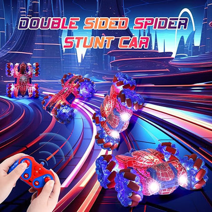 Gesture Sensing Remote Control Car, 2.4Ghz RC Cars with Wholebody Light & Headlight, Hand Controlled Double Sided Rechargeable RC Stunt Car Spider Toys for Boys 4-6 5-7 8-13