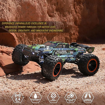 HAIBOXING 16890SA 1/16 Scale 4WD Brushless RC Truck Max 40 MPH Fast RC Cars, All Terrains RC Car with Independent ESC 4X4 Off-Road Semi-Truck for Boys and Adults, 3S Battery Applicable (not Included)