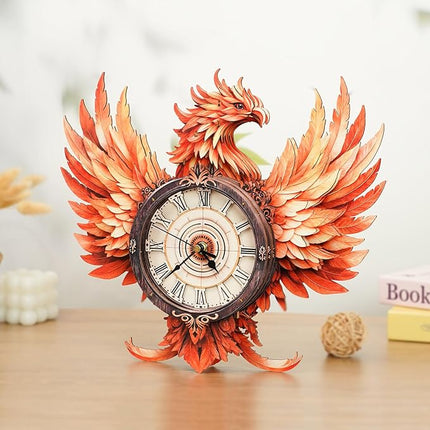 KAAYEE 3D Wooden Puzzles for Adults Phoenix Clock - Wall ‌‌Clock Puzzle DIY Model Kit Christmas Creative Art Craft Gift Home Decor for DIY Enthusiasts, Brain Teaser Building Birthday Gifts