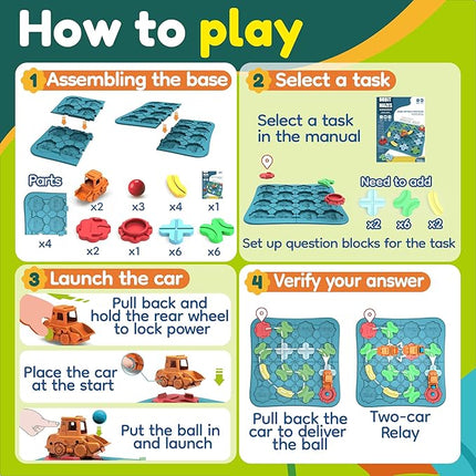 Kids Toys STEM Board Games - Logic Road Builder Brain Teasers Puzzles for 3 4 5 6 7 Year Old Boys Girls, Educational Montessori Birthday Gifts for Ages 4-8 Preschool Classroom Learning (29 PCS)