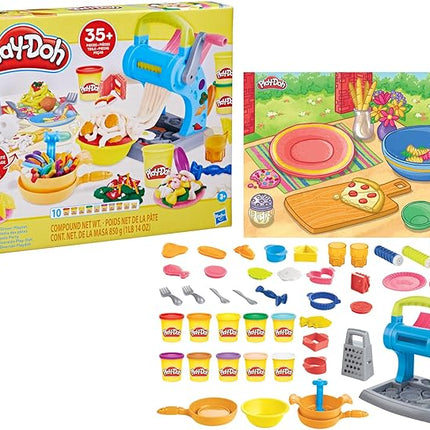 Play-Doh Pasta Dinner Playset, Kitchen Playset with 35+ Play Kitchen Accessories, Kitchen Toys for 3 Year Old Girls and Boys and Up