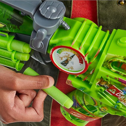 Nerf Zombie Corrupter Dart Blaster, 22 Nerf Elite Darts, 18 Dart Clip, Dart Storage, Bolt Action, Outdoor Games, Ages 8+