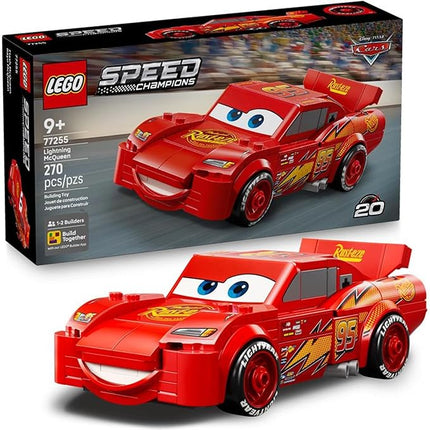 LEGO Speed Champions Lightning McQueen Toy - Disney Pixar Cars Building Blocks for Kids, Boys & Girls, Ages 9+ - Pretend Play Race Car & Bedroom Shelf Display - 77255
