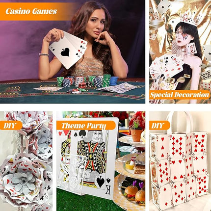 SeptCity Jumbo Playing Cards, Super Big Giant Game Theme Full Deck Huge Poker Oversize Decorations of Magic Party (1 Pack) (4 Times)