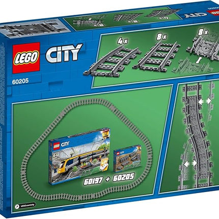 LEGO City Tracks - Train Track Expansion Set - Additional 20 Pieces Compatible with Our Sets - 8 Straight, 4 Curved, & 8 Flexible Tracks - 60205