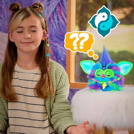 Furby Galaxy Edition, Glow in The Dark, 15 Fashion Accessories, Interactive Plush Toys for 6 Year Old Girls & Boys & Up, Voice Activated Animatronic (Amazon Exclusive)