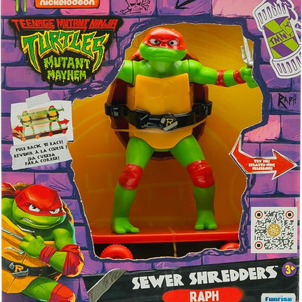 Teenage Mutant Ninja Turtles Toy, Raphael Sewer Shredder Pullback Skateboard, Mutant Mayhem TMNT Ninja Turtle Figure, Ages 3+