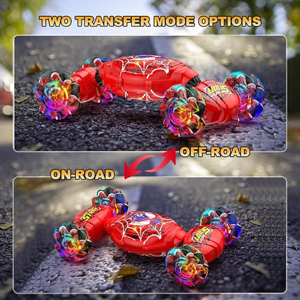 Nikuku Remote Control Car - 2.4GHz 4WD Gesture Sensing RC Stunt Car Toys for Boys and Girls Ages 6-12, 360° Rotating Drift RC Cars with Lights and Music, Ideal Birthday and Xmas Gift