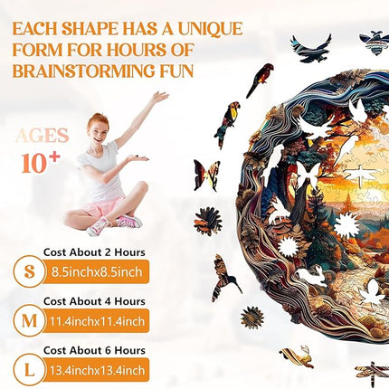 Wooden Puzzles for Adults, Wooden Jigsaw Puzzles for Adults Kids, 3D Winding Road Unique Shaped Wood Puzzles Adult, Creative Birthday Gifts for Friends Family Game (11.4 * 11.4in 200pcs)