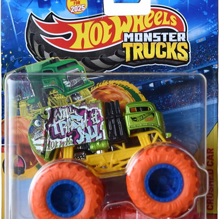 Hot Wheels Monster Trucks Will Trash It All, Freestyle Wreckers 1/12 Includes Crushed Car