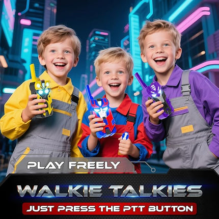 Transform Walkie Talkies for Kids Robot Toys, 3 Pack with Cool Light-Up Eyes & 2500 FT Range, Outdoor Camping Toys, Birthday Gifts for Boys Girls Ages 3-12