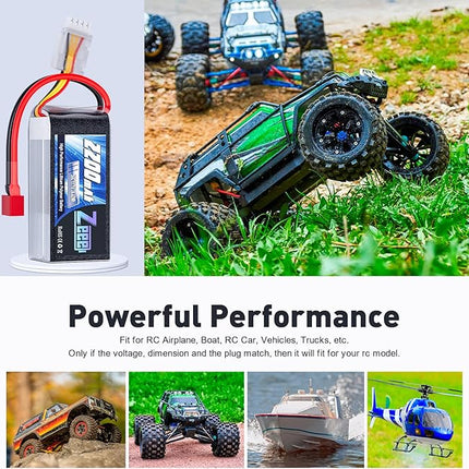 Zeee 3S Lipo Battery 2200mAh 11.1V 50C Shorty Pack Battery with T Connector for RC Car Truck Vehicles RC Boat RC Drone Airplane Quadcopter Helicopter FPV RC Hobby Models (2 Pack)