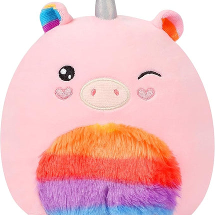 Easfan Rainbow Unicorn Plush Pillow Plush Toy, Unicorn Stuffed Animal Soft Plushie Toy for Kids Girls Birthday Valentine Gift, 8"