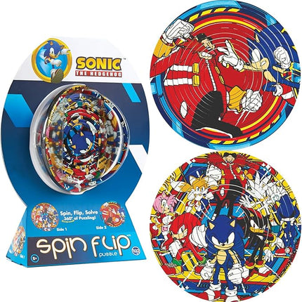Spin Flip Puzzle: Sonic & Dr. Eggman, 3D Puzzle, Challenging, Fun, Interactive Brain Teaser for Kids and Adults, Fidget Toy for Decrompression, Easily Portable