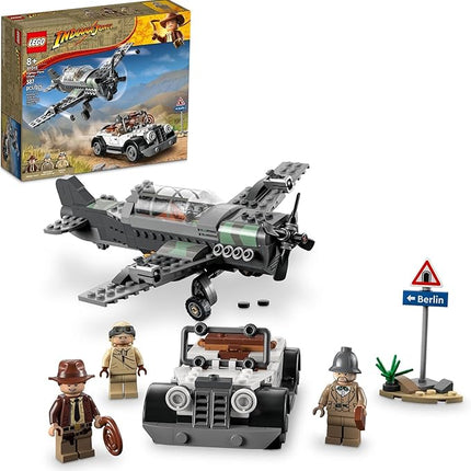 LEGO Indiana Jones and the Last Crusade Fighter Plane Chase 77012 Building Set, Featuring a Buildable Car Airplane Toy, 3 Minifigures Including Jones, Birthday Gift for Kids 8-12 Years Old