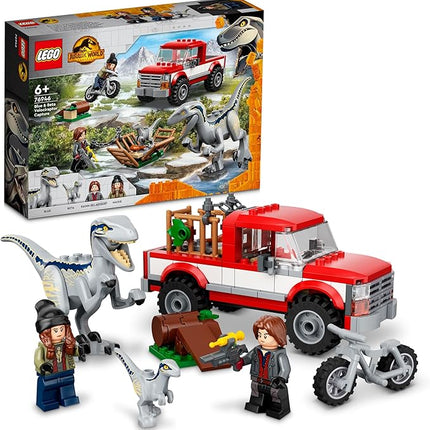 Lego Jurassic World Blue and Beta Velociraptor Capture 76946 - Features Truck, 2 Indoraptor Dinosaur Toys, Action Minifigures, Dominion Movie Inspired Set, Great Gift for Kids Aged 6+ Years
