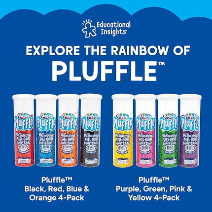 Educational Insights Pluffle® Glow-in-The-Dark - Sensory Bin Foam Set, No Mess Alternative to Sand Toys & Slime for Toddlers at Home or in The Classroom, Fun Sensory Table Filler, Gift for Ages 3+