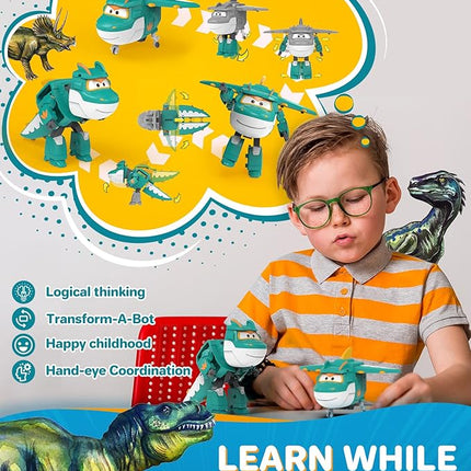 Super Wings 5 in Transformable Toys Tino, Transforming Airplane Robot for Boys and Girls, Action Figures Dinosaur Toy for Kids Age 3 4 5 6 7 8 9+