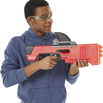 Nerf Roblox MM2: Shark Seeker Dart Blaster, Shark-Fin Priming, 3 Mega Darts, Code to Unlock in-Game Virtual Item