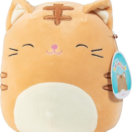 Squishmallows 8-Inch Nathan The Orange Cat - Official Jazwares Plush - Collectible Soft & Squishy Kitty Stuffed Animal Toy - Add to Your Squad - Gift for Kids, Girls & Boys