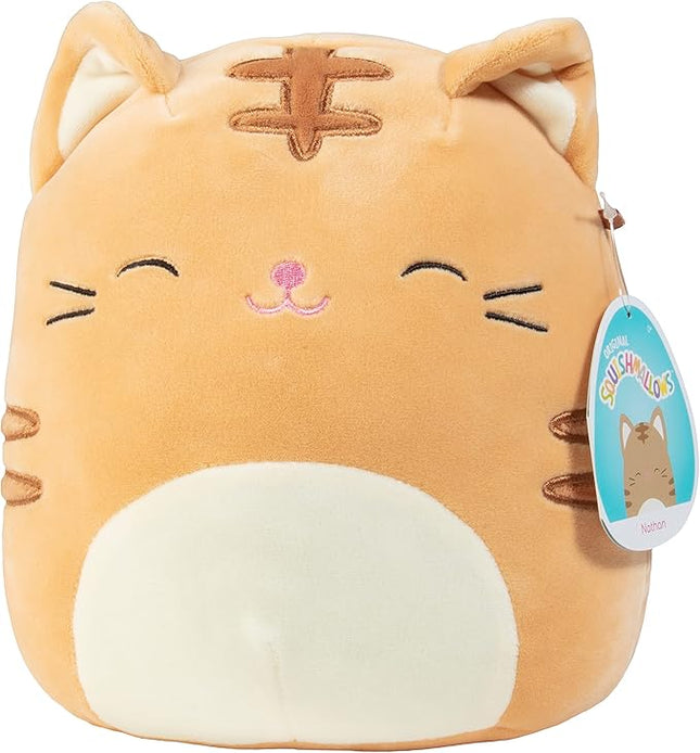 Squishmallows 8-Inch Nathan The Orange Cat - Official Jazwares Plush - Collectible Soft & Squishy Kitty Stuffed Animal Toy - Add to Your Squad - Gift for Kids, Girls & Boys