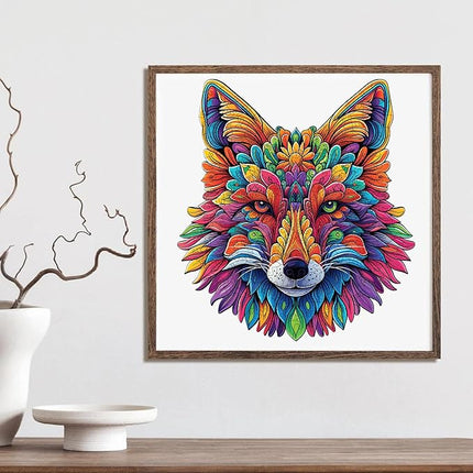 Wooden Puzzles 500 Pieces, Wolf Royal Animal Puzzles for Adults, Unique Shape Animal Adult Puzzles, Irregular Wood Puzzles Best Gift for Adults and Kids Family Game (15.4x17 in)