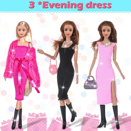 104 Piece Fashion Doll Wardrobe Playset with Poseable 11.5" Doll & 104 Accessories | ASTM-Certified Pretend Play Gift Set for Girls Ages 3+