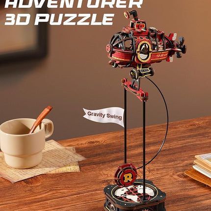 ROKR Pendulum Balance Toy, 3D Wooden Puzzles for Adults, Retro Deep-Sea Adventurer, DIY Craft Wood Puzzle Kit, Unique Gift for Men Women