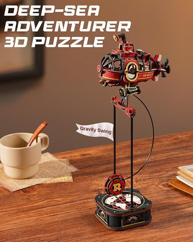 ROKR Pendulum Balance Toy, 3D Wooden Puzzles for Adults, Retro Deep-Sea Adventurer, DIY Craft Wood Puzzle Kit, Unique Gift for Men Women
